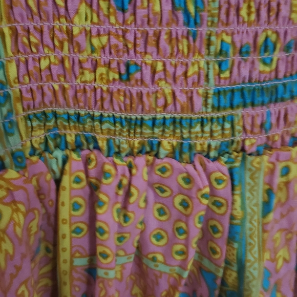 Glamorous Care Bohemian Multicolor Maxi Dress Made Of Recycled Cotton - Picture 3 of 10